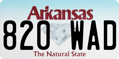 AR license plate 820WAD