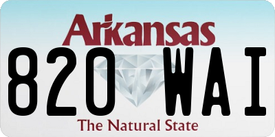 AR license plate 820WAI