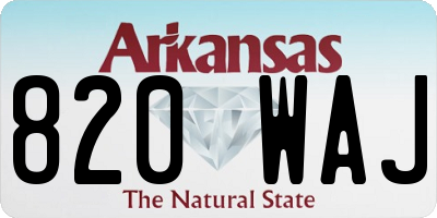 AR license plate 820WAJ