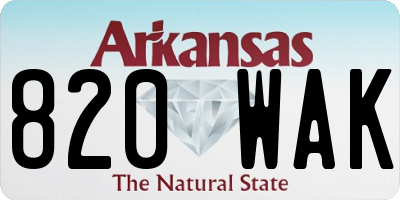 AR license plate 820WAK