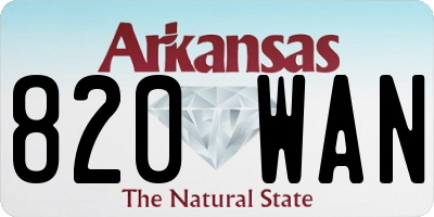 AR license plate 820WAN