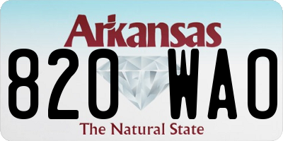 AR license plate 820WAO