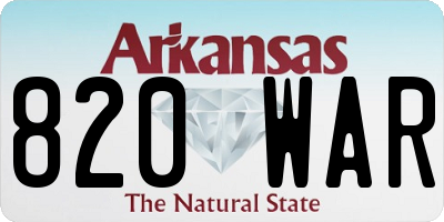 AR license plate 820WAR