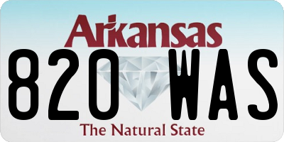 AR license plate 820WAS