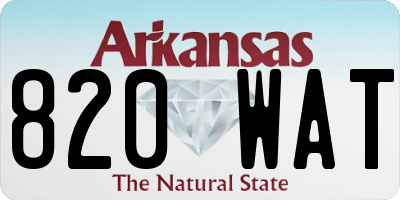 AR license plate 820WAT