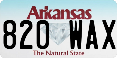 AR license plate 820WAX