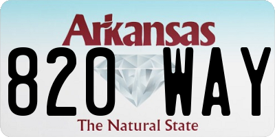 AR license plate 820WAY