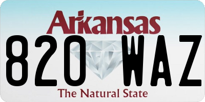 AR license plate 820WAZ