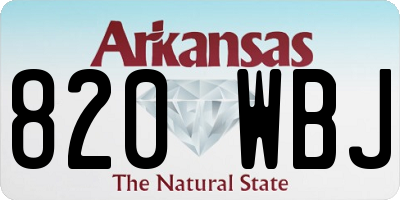 AR license plate 820WBJ