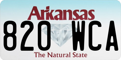 AR license plate 820WCA