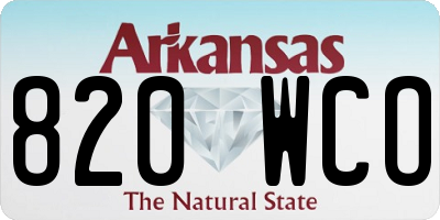 AR license plate 820WCO