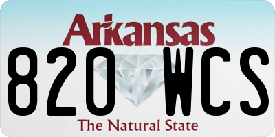AR license plate 820WCS