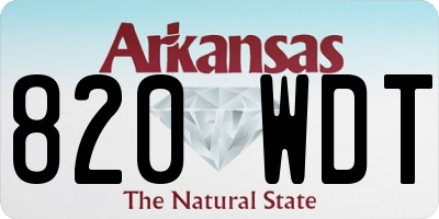 AR license plate 820WDT