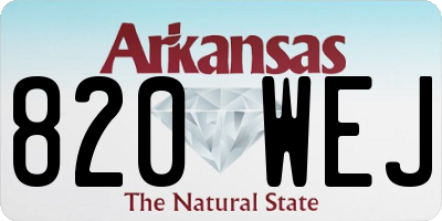 AR license plate 820WEJ