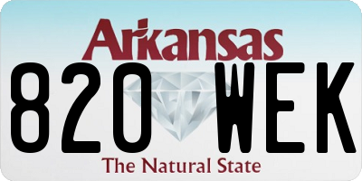 AR license plate 820WEK