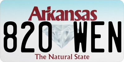 AR license plate 820WEN