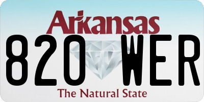 AR license plate 820WER