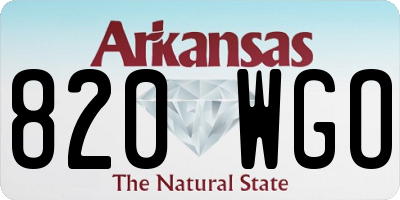 AR license plate 820WGO