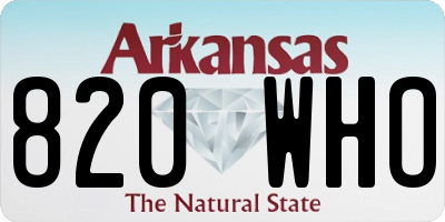 AR license plate 820WHO