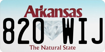 AR license plate 820WIJ