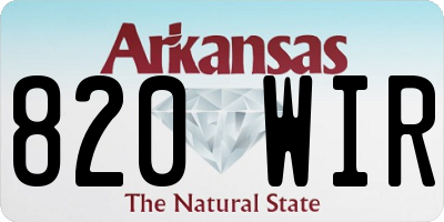 AR license plate 820WIR