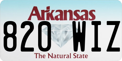 AR license plate 820WIZ