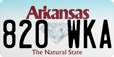 AR license plate 820WKA