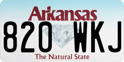 AR license plate 820WKJ