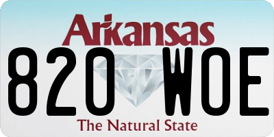 AR license plate 820WOE