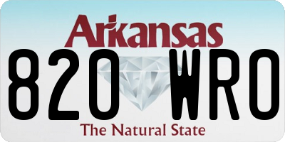 AR license plate 820WRO