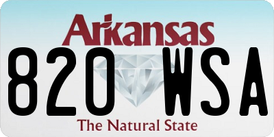 AR license plate 820WSA