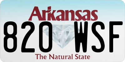 AR license plate 820WSF