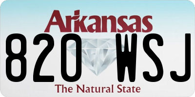 AR license plate 820WSJ