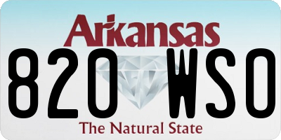 AR license plate 820WSO