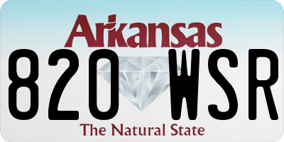 AR license plate 820WSR
