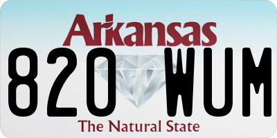 AR license plate 820WUM