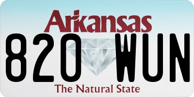 AR license plate 820WUN