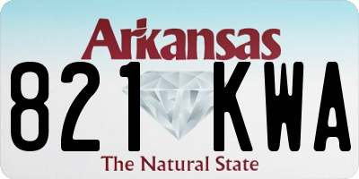 AR license plate 821KWA