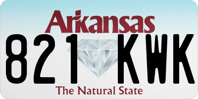 AR license plate 821KWK