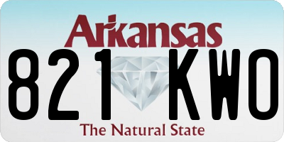 AR license plate 821KWO