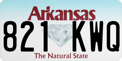 AR license plate 821KWQ