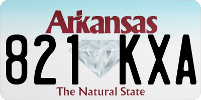 AR license plate 821KXA