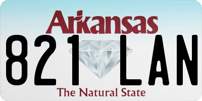 AR license plate 821LAN
