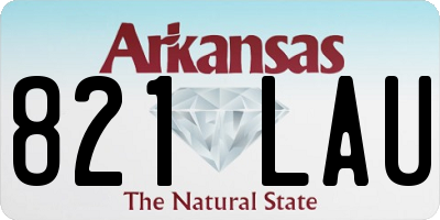 AR license plate 821LAU