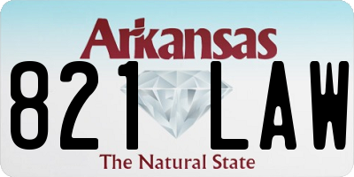 AR license plate 821LAW