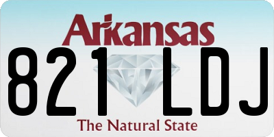 AR license plate 821LDJ