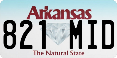 AR license plate 821MID