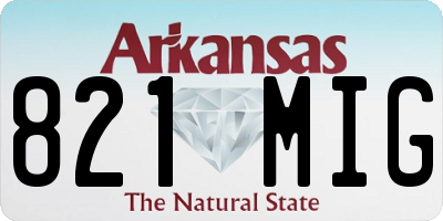 AR license plate 821MIG