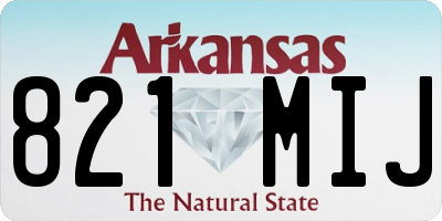 AR license plate 821MIJ