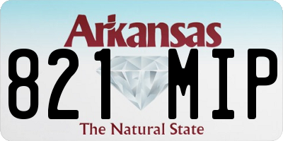 AR license plate 821MIP